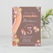 Little Pumpkin Birthday Invitation Einladung (Stehend Vorderseite)