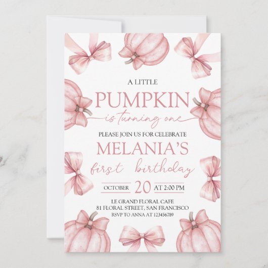 Little Pumpkin Birthday Invite Einladung (Vorderseite)