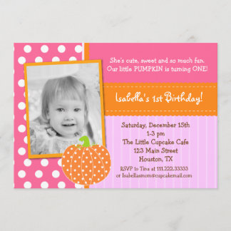 Little Pumpkin BIrthday Party Einladungen