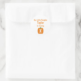 Little Pumpkin Birthday Runder Aufkleber