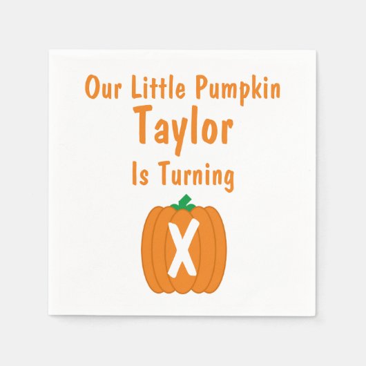 Little Pumpkin Birthday Serviette (Vorderseite)