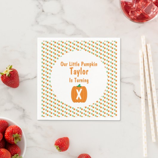 Little Pumpkin Birthday Serviette (Beispiel)