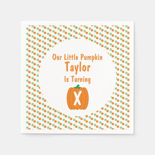 Little Pumpkin Birthday Serviette (Vorderseite)