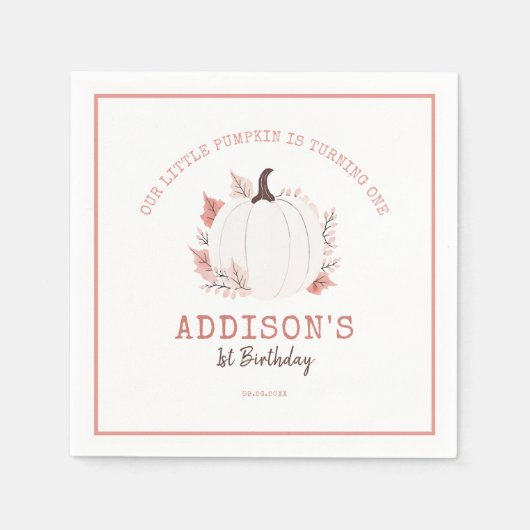 Little Pumpkin Birthday Serviette (Vorderseite)