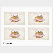 Little Pumpkin Birthday Water Label - Mädchen Rechteckiger Aufkleber (Blatt)