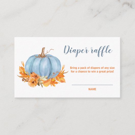 Little Pumpkin Blue Baby Duschdusche Windelwaschka Begleitkarte (Vorderseite)