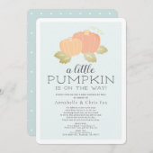 Little Pumpkin Blue Baby Dusche von Mail Einladung (Vorne/Hinten)