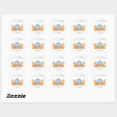 Little Pumpkin Blue Baby Shower Square Sticker (Blatt)