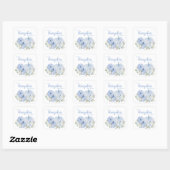 Little Pumpkin Blue Baby Shower Square Sticker (Blatt)