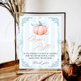 Little Pumpkin Blue Bow Babydusche Windelwanne Raf Poster