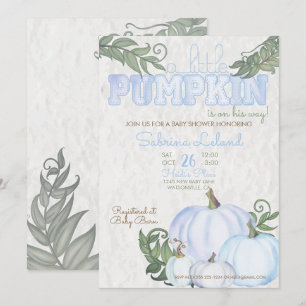Little Pumpkin Blue Boy Baby Shower Einladung