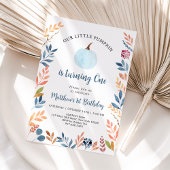 Little Pumpkin Blue Boy zum ersten Geburtstag Einladung