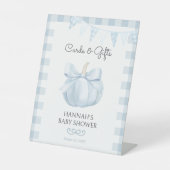 Little Pumpkin Blue Cards & Gifts Baby Dusche Sockelschild (Vorderseite)