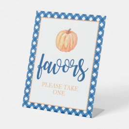 Little Pumpkin Blue Fall Birthday Gefallen Sockelschild