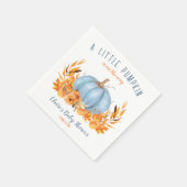 Little Pumpkin Blue Fall Boy Babydusche Napkins Serviette (Ecke)