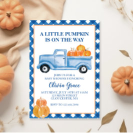 Little Pumpkin Blue LKW Fall Baby Dusche Einladung