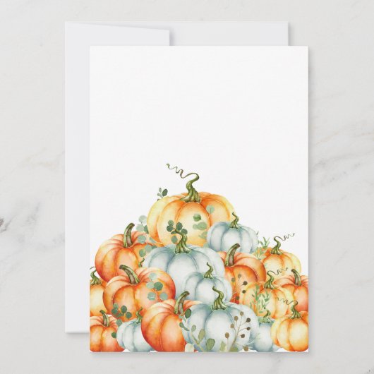 Little Pumpkin Blue Truck Baby Dusche Einladung (Rückseite)