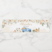 Little Pumpkin Blue Truck Baby Dusche Wasserflaschenetikett (Einzelnes Label)