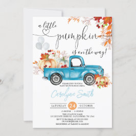 Little Pumpkin Blue Truck Fall Baby Dusche Einladung