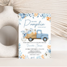 Little Pumpkin Blue Truck Fall Baby Dusche