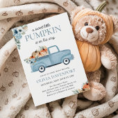 Little Pumpkin Blue Truck Fall Boy Baby Dusche Einladung