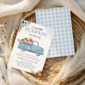 Little Pumpkin Blue Truck Fall Boy Baby Dusche Einladung