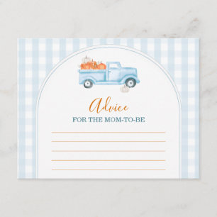 Little Pumpkin Blue Truck Gingham Beratung für Mom Begleitkarte