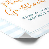 Little Pumpkin Blue Truck Gingham Foto Guestbook Poster (Ecke)