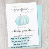 Little Pumpkin Blue Watercolor Baby Boy Sprinkle Einladung