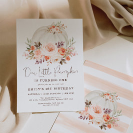 Little Pumpkin Blush Peach Herbst Geburtstag Einladung