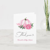 Little Pumpkin Blush Pink Rustic Baby Dusche Danke Karte (Vorderseite)