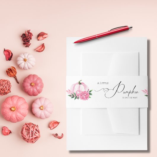 Little Pumpkin Blush Pink Rustic Baby Dusche Einladungsbanderole