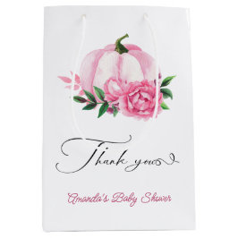 Little Pumpkin Blush Pink Rustic Baby Dusche Mittlere Geschenktüte