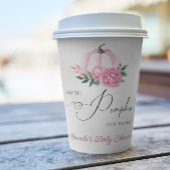 Little Pumpkin Blush Pink Rustic Baby Dusche Pappbecher