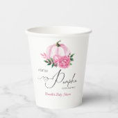 Little Pumpkin Blush Pink Rustic Baby Dusche Pappbecher (Vorderseite)