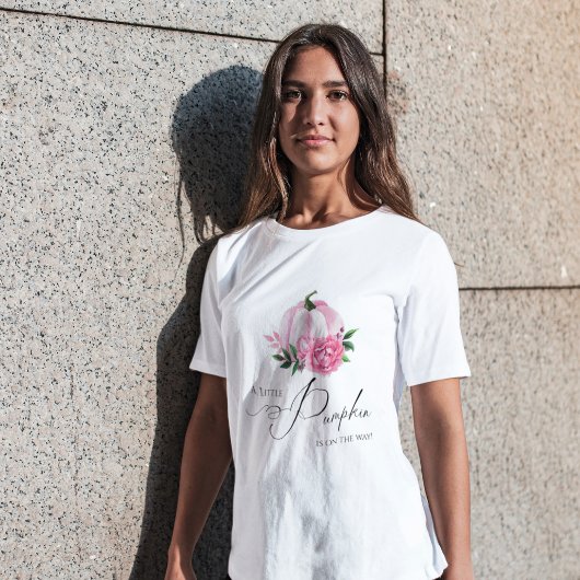 Little Pumpkin Blush Pink Rustic Baby Dusche T-Shirt