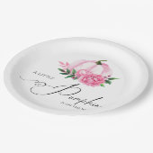 Little Pumpkin Blush Pink Rustic Baby Duschpapier Pappteller (Schrägansicht)