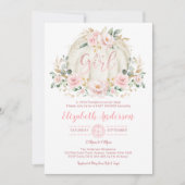 Little Pumpkin Blush Rose Gold Floral Baby Dusche Einladung (Vorderseite)