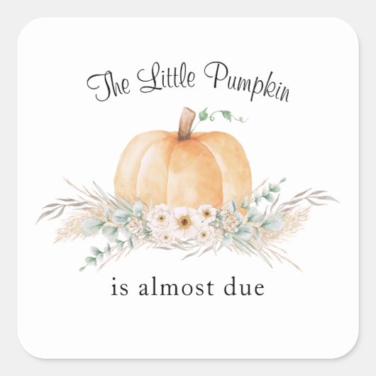 Little Pumpkin Boho Baby Shower Stickers (Vorderseite)