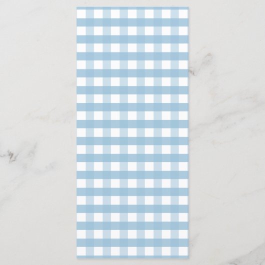 Little Pumpkin Boho Blue Gingham Birthday Menükarte (Rückseite)