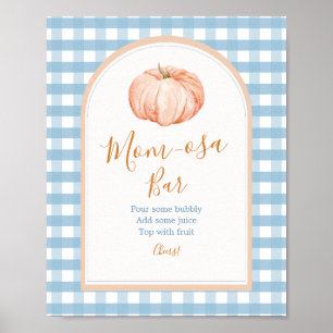 Little Pumpkin Boho Blue Gingham Mama-osa Bar Poster