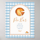 Little Pumpkin Boho Blue Gingham Pie Bar Poster (Vorne)