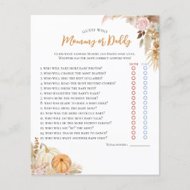 Little Pumpkin Boho Fall Floral Baby Shower Game