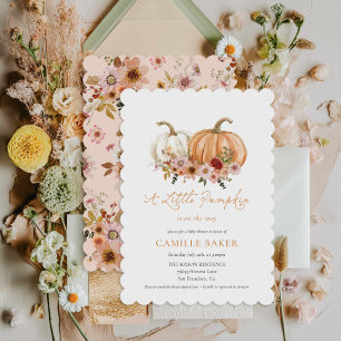 Little Pumpkin Boho Floral Baby Shower Einladung