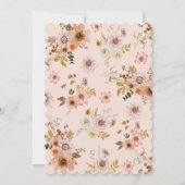 Little Pumpkin Boho Floral Baby Shower Einladung (Rückseite)