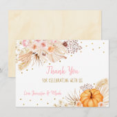 Little Pumpkin Boho Floral Dankeskarte (Vorne/Hinten)