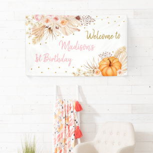 Little Pumpkin Boho Floral Geburtstag Banner
