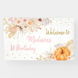 Little Pumpkin Boho Floral Geburtstag Banner