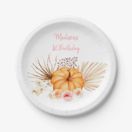 Little Pumpkin Boho Floral Geburtstag Pappteller