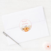 Little Pumpkin Boho Floral Geburtstag Runder Aufkleber (Umschlag)